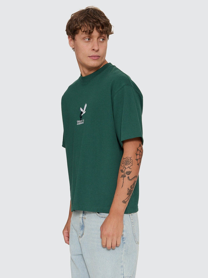 A Grade Embro Oversize Box Crop Tee - Varsity Green