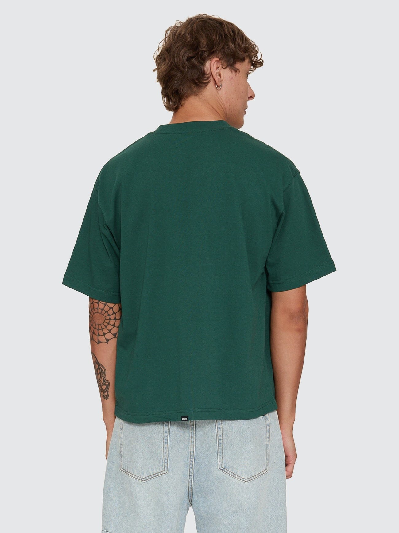 A Grade Embro Oversize Box Crop Tee - Varsity Green