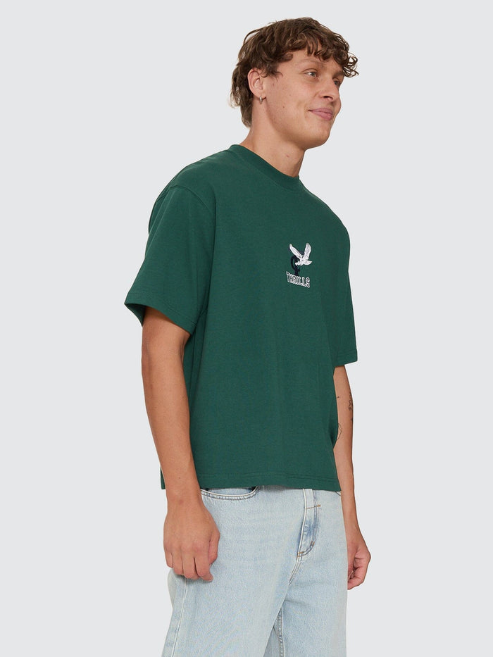 A Grade Embro Oversize Box Crop Tee - Varsity Green