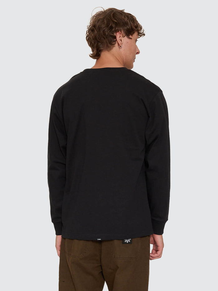 Thrills Military Oversize Long Sleeve Tee - Black XS