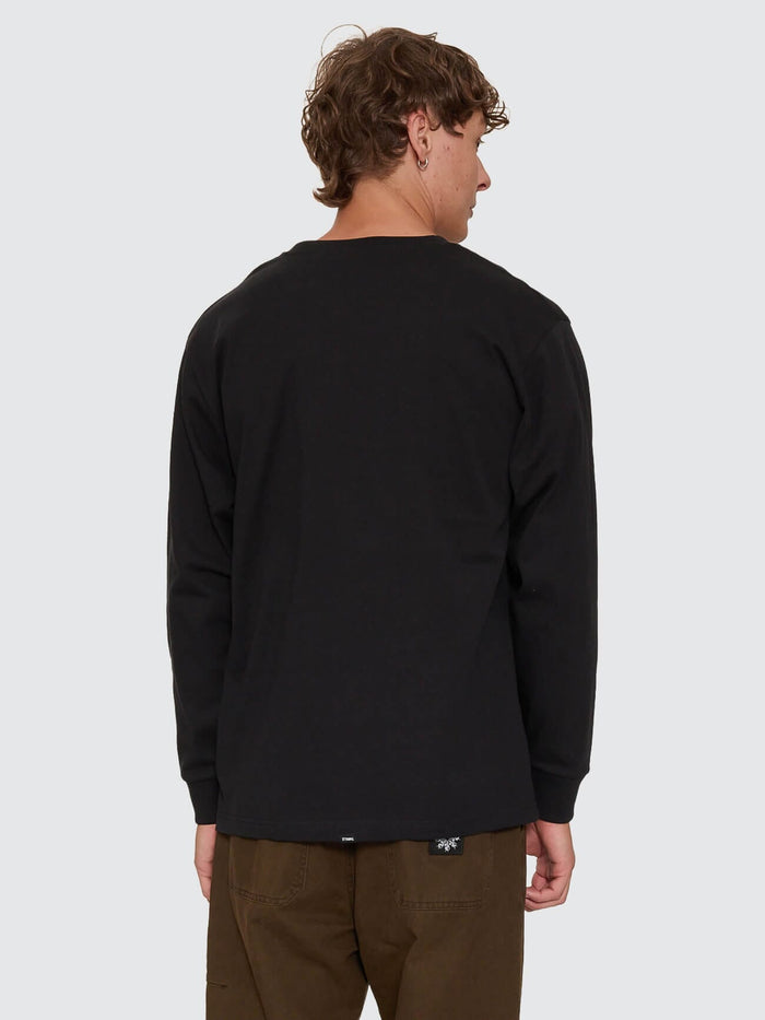 Thrills Military Oversize Long Sleeve Tee - Black XS