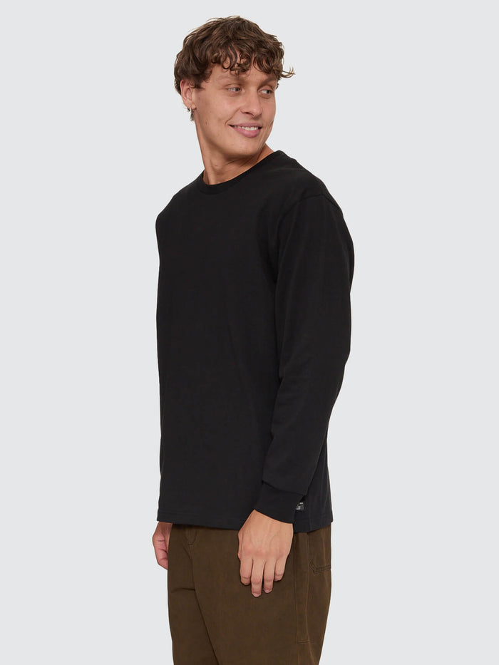 Thrills Military Oversize Long Sleeve Tee - Black XS