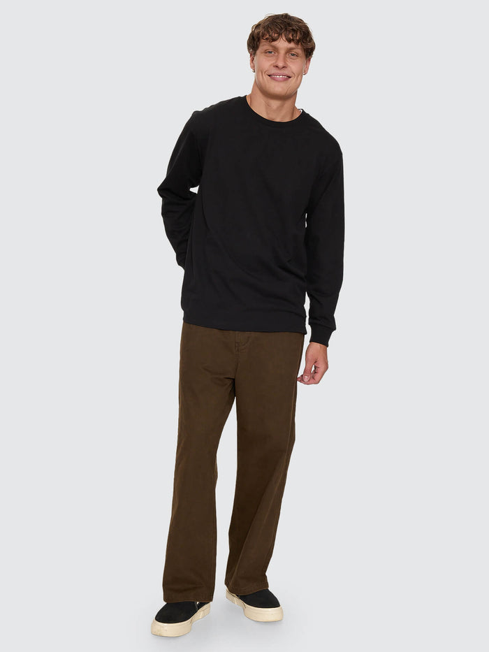 Thrills Military Oversize Long Sleeve Tee - Black XS