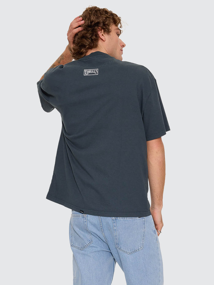 Double Time Oversize Box Tee - Petrol XS