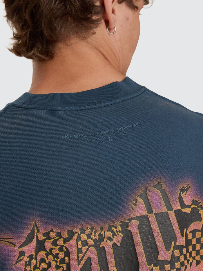 Can You Feel It Oversize Box Tee - Federal Blue