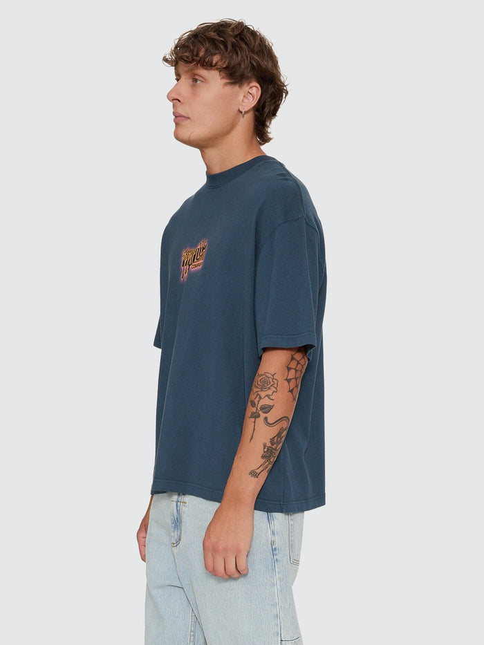 Can You Feel It Oversize Box Tee - Federal Blue
