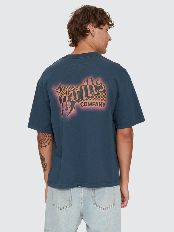 Can You Feel It Oversize Box Tee - Federal Blue