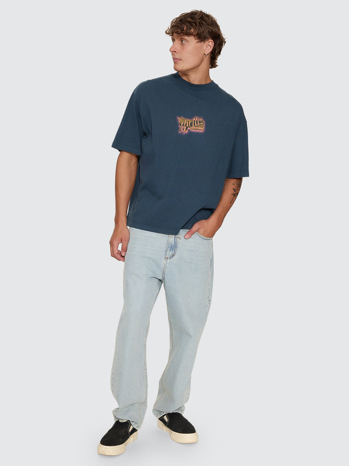 Can You Feel It Oversize Box Tee - Federal Blue