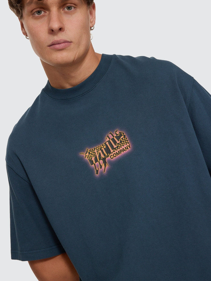 Can You Feel It Oversize Box Tee - Federal Blue