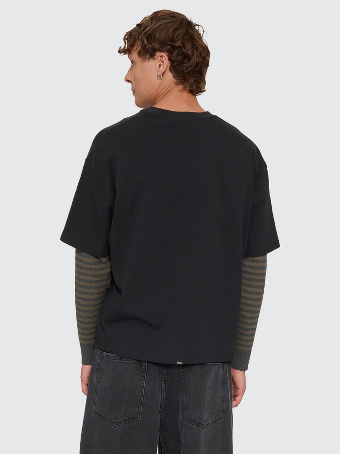 What We Believe Layer Oversize Box Crop Long Sleeve Tee - Faded Black XS