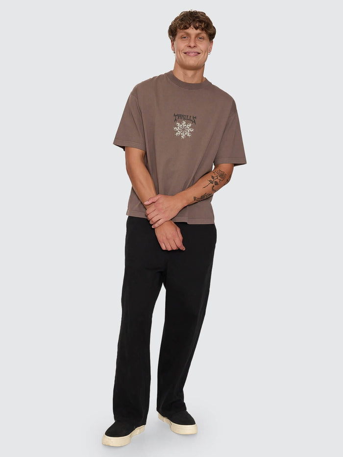 Stagger Oversize Box Crop Tee - Clay Smoke XS