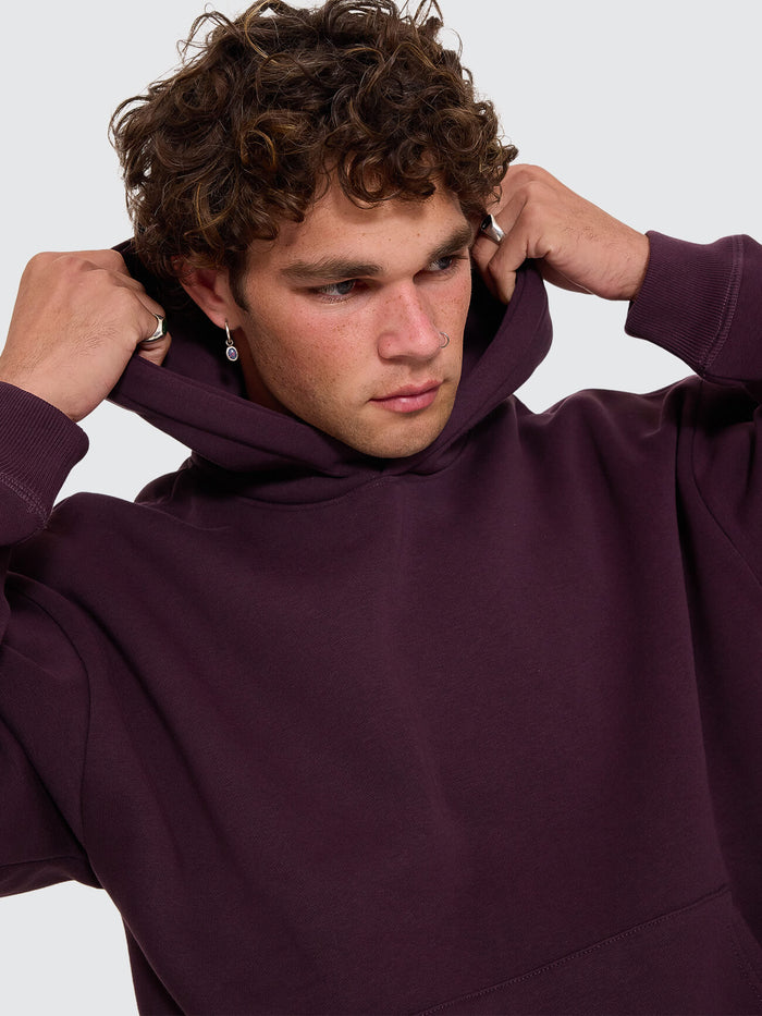 Thrills Military Slouch Pull On Cropped Hood - Aubergine XS