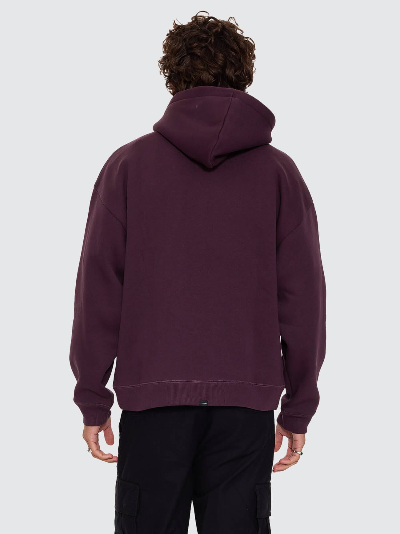 Thrills Military Slouch Pull On Cropped Hood - Aubergine XS