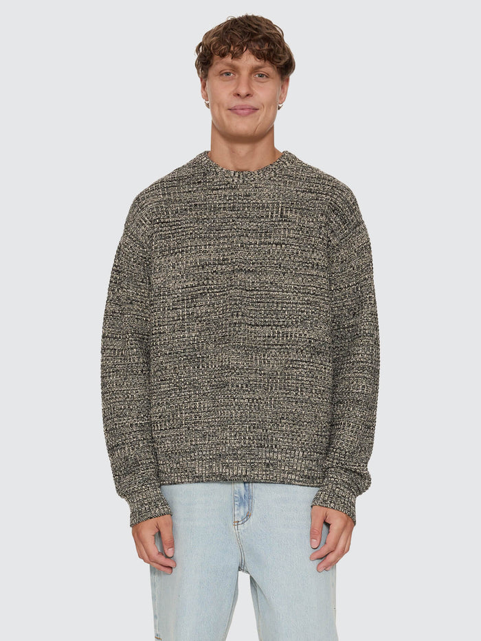 Thrills Union Box Crop Crew Knit - Carbon Marle XS