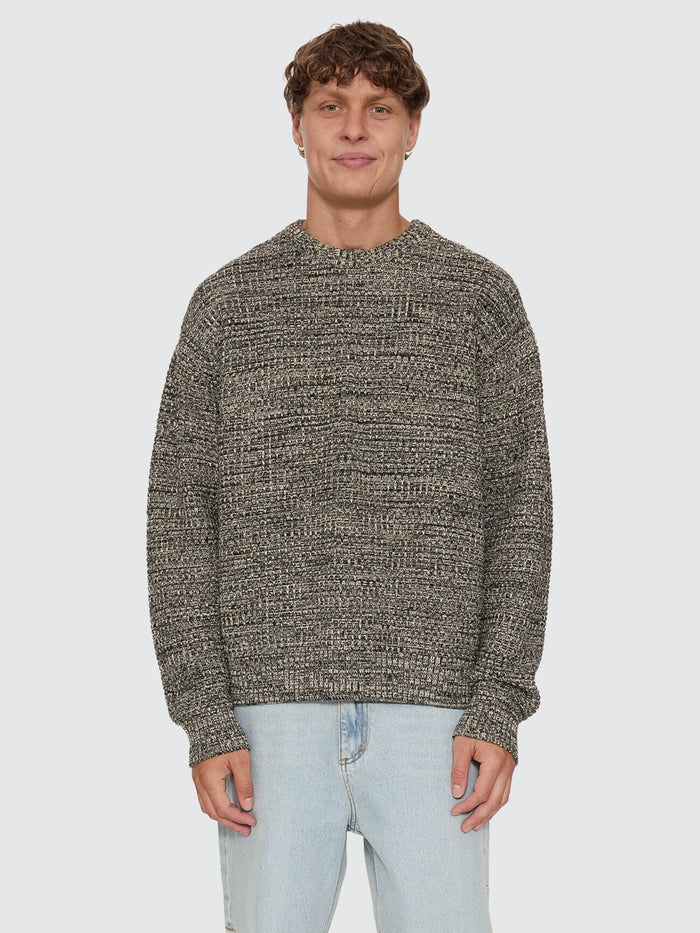 Thrills Union Box Crop Crew Knit - Carbon Marle XS