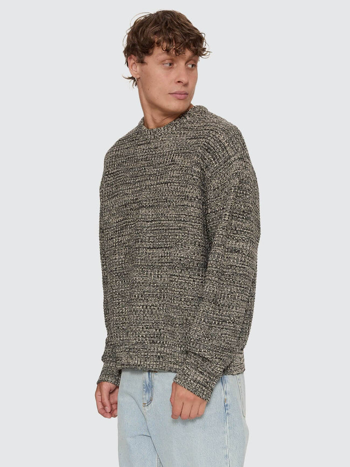 Thrills Union Box Crop Crew Knit - Carbon Marle XS