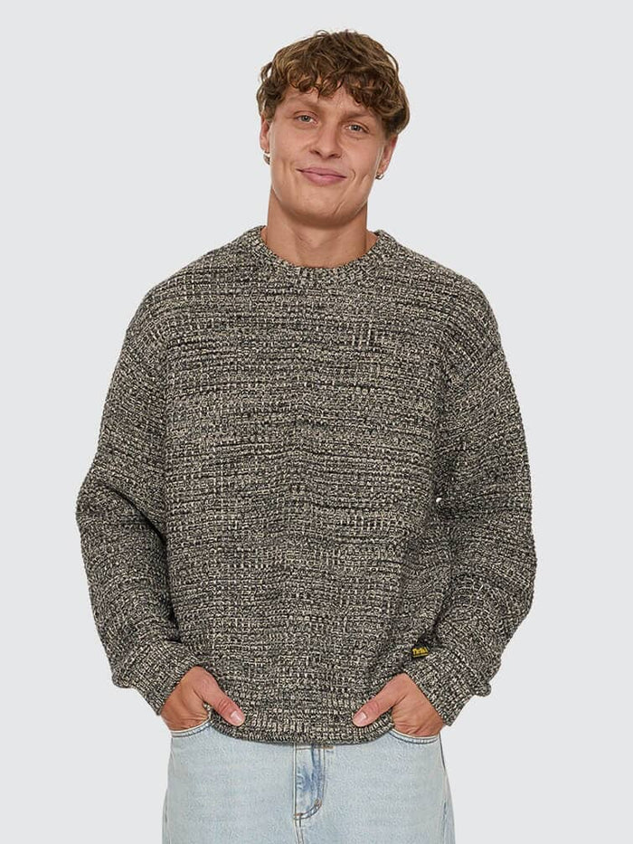 Thrills Union Box Crop Crew Knit - Carbon Marle XS