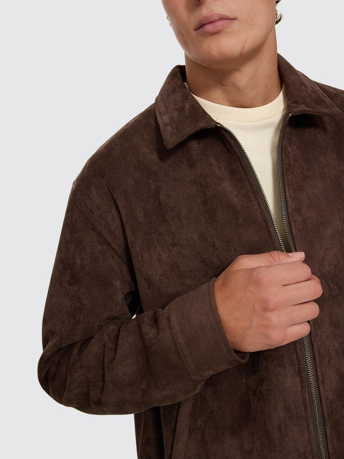 Don't Bother Me Suede Work Jacket - Postal Brown