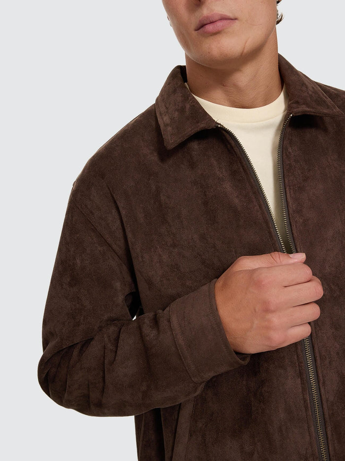 Don't Bother Me Suede Work Jacket - Postal Brown