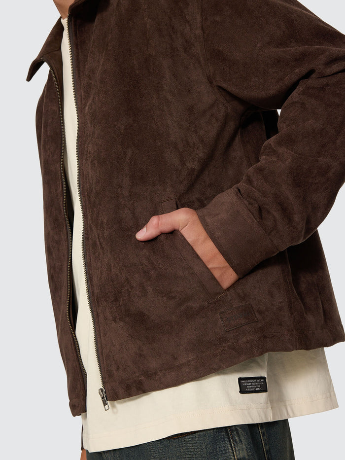 Don't Bother Me Suede Work Jacket - Postal Brown