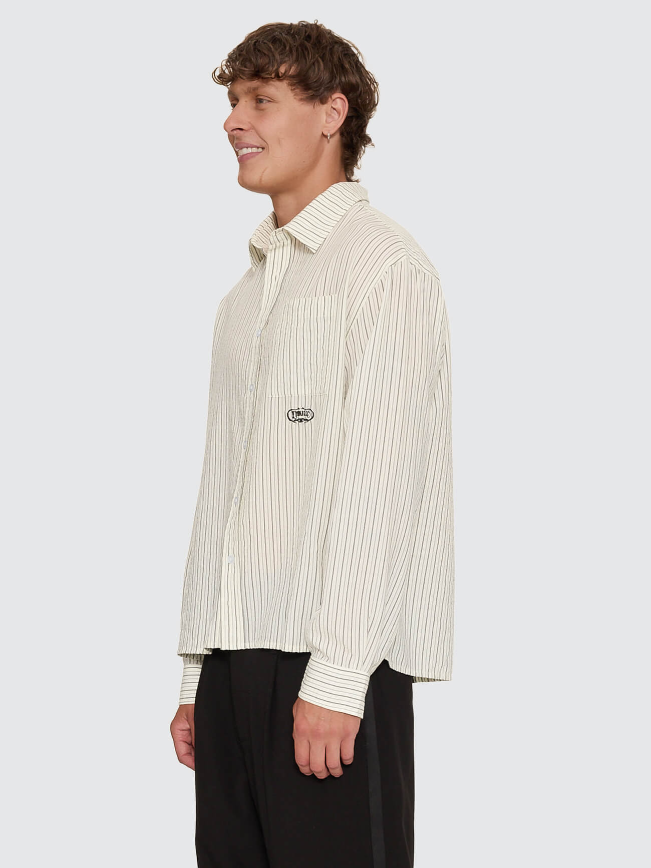 Double Time Cropped Long Sleeve Shirt - White XS