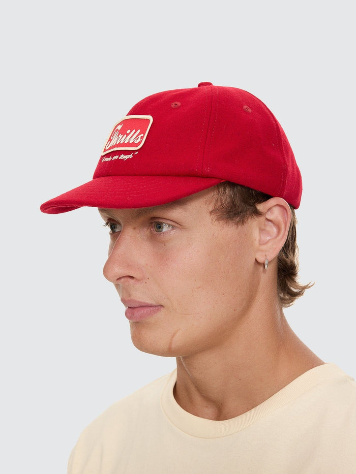 Make Em Tough 6 Panel Felt Cap - Racing Red
