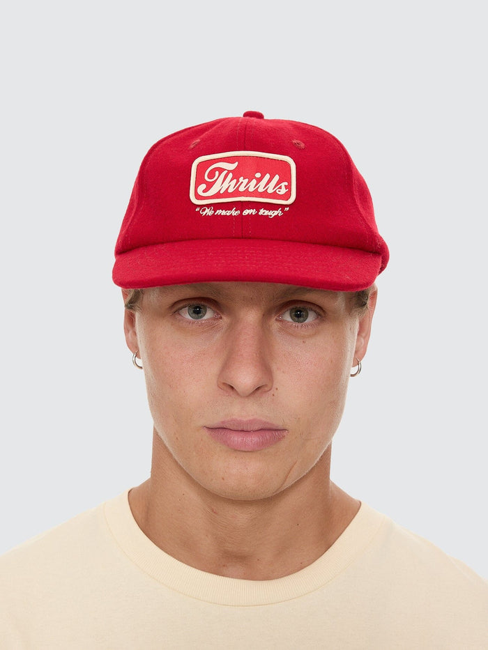 Make Em Tough 6 Panel Felt Cap - Racing Red
