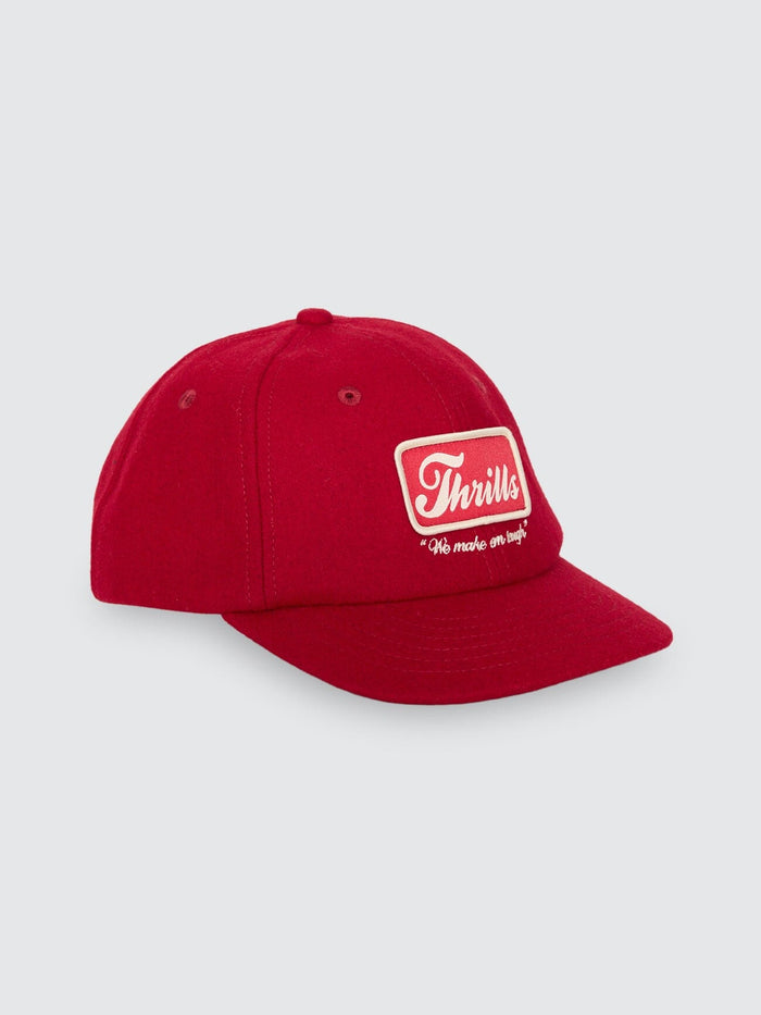 Make Em Tough 6 Panel Felt Cap - Racing Red