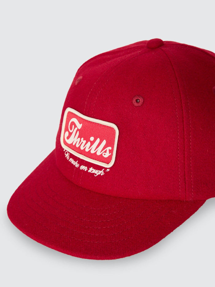 Make Em Tough 6 Panel Felt Cap - Racing Red