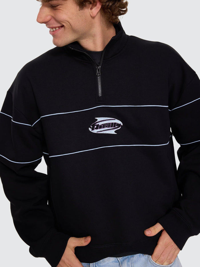 Split Decisions Quarter Zip Fleece - Black