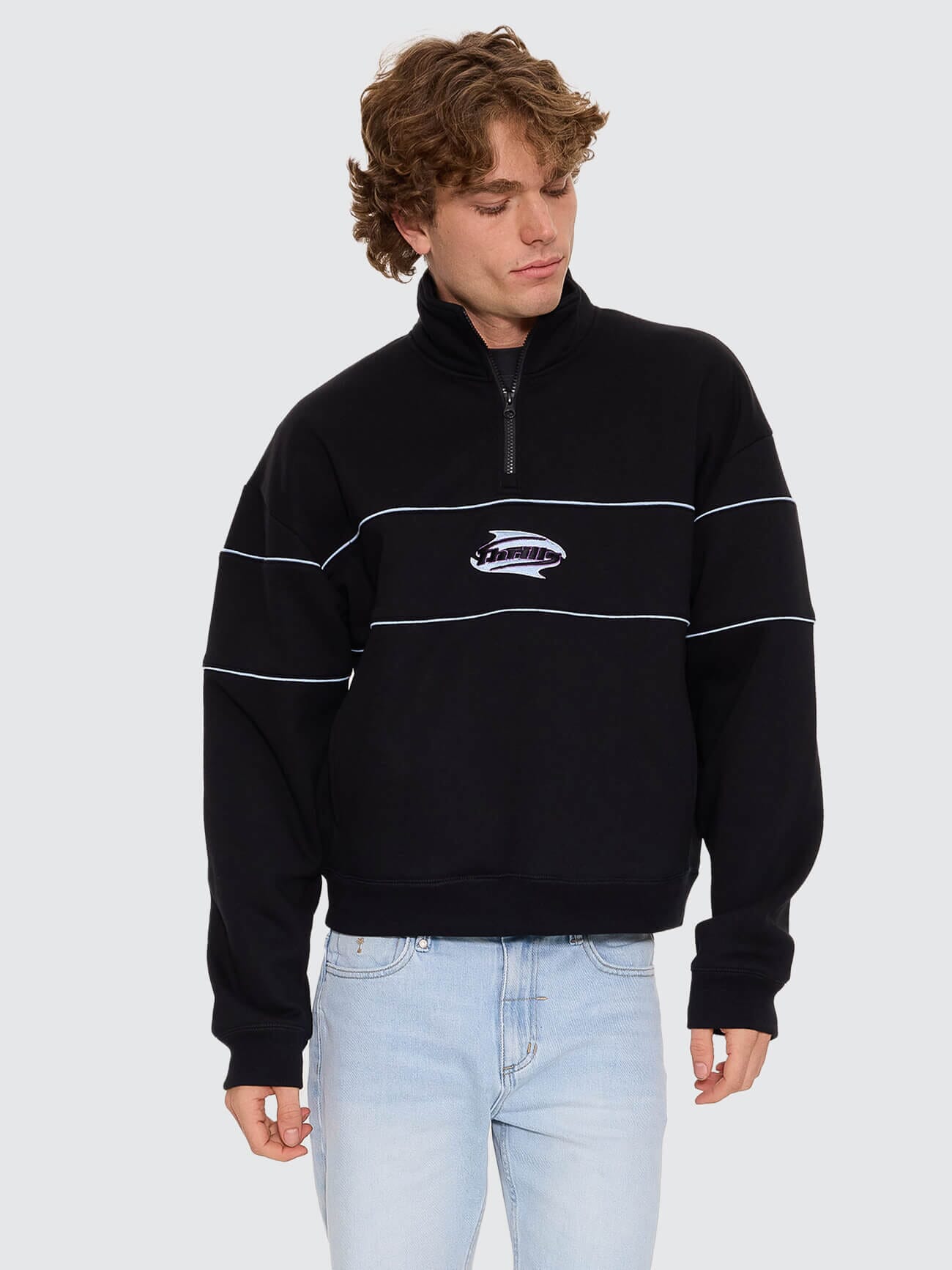 Split Decisions Quarter Zip Fleece - Black