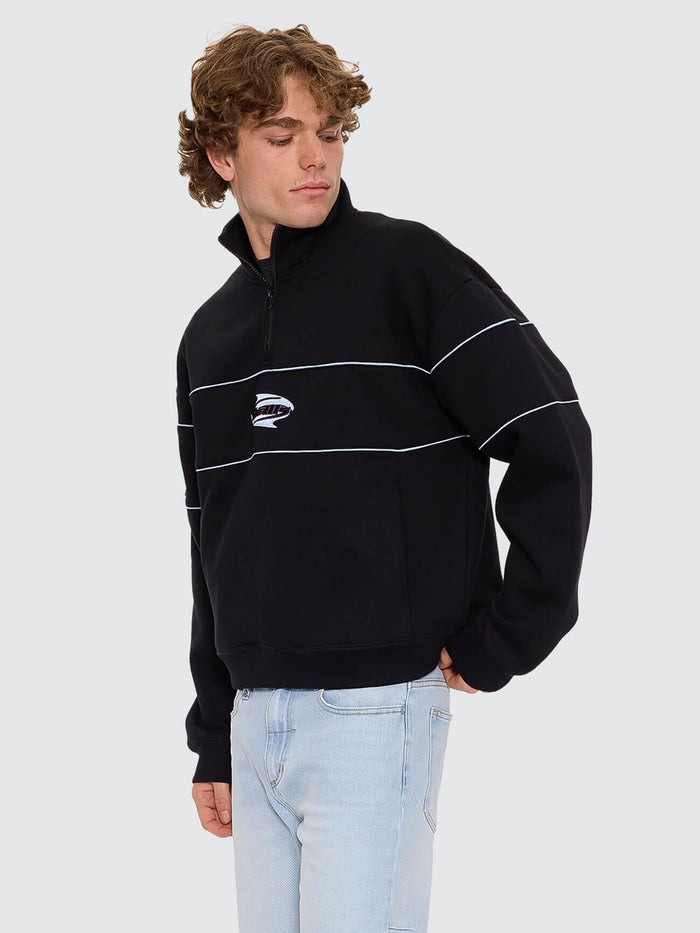 Split Decisions Quarter Zip Fleece - Black