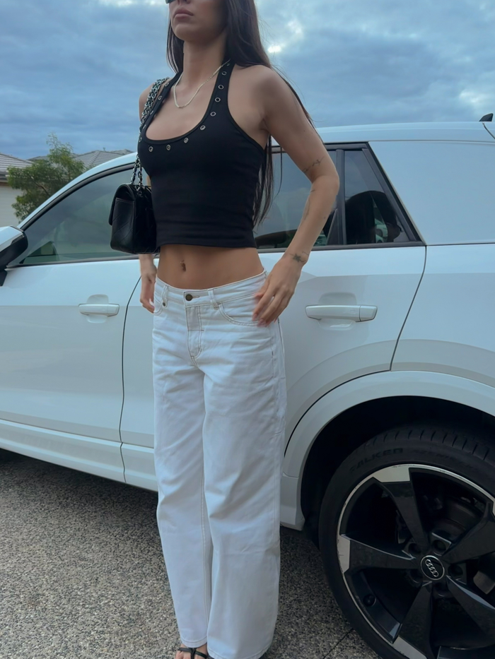 Billie Low Rise Baggy Jean - Vintage White