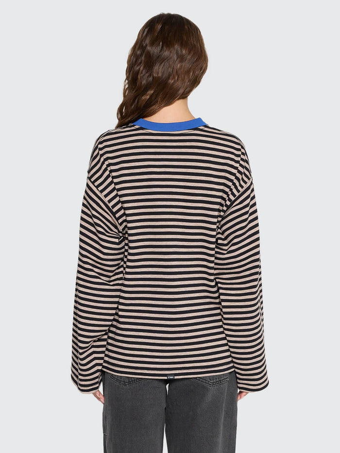 Muse Long Sleeve Oversize Tee - Brown Marle Stripe 4