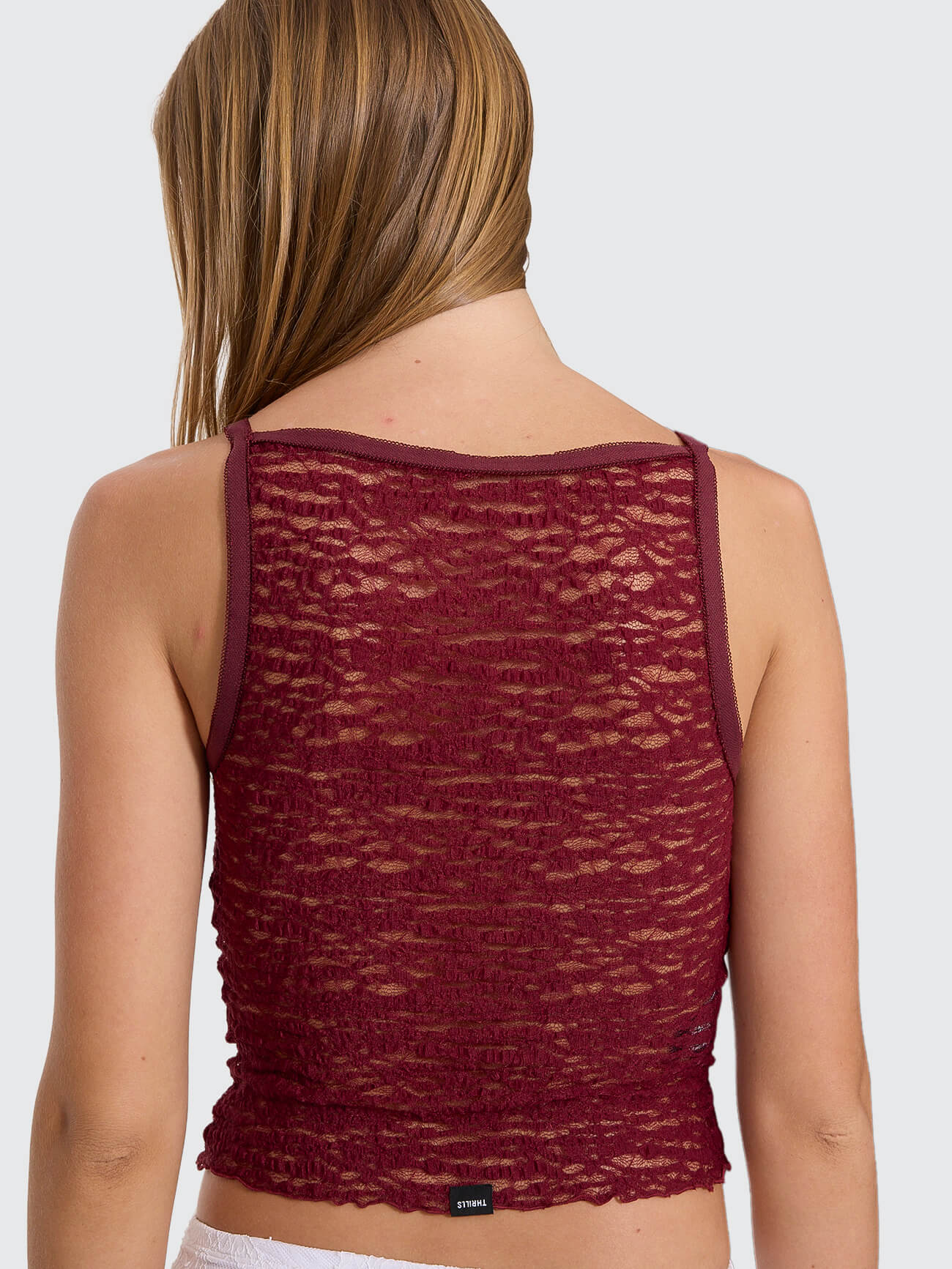 Eternal Lace High Neck Tank - Pomegranate 4
