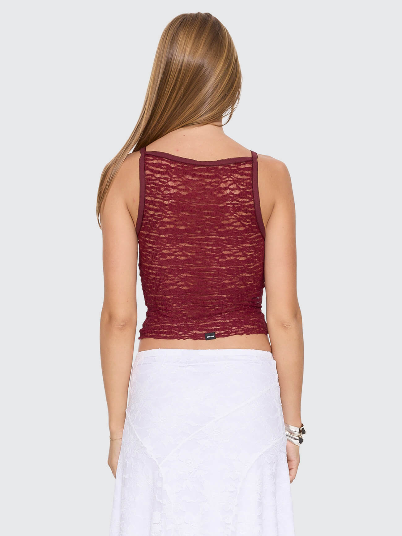 Eternal Lace High Neck Tank - Pomegranate 4