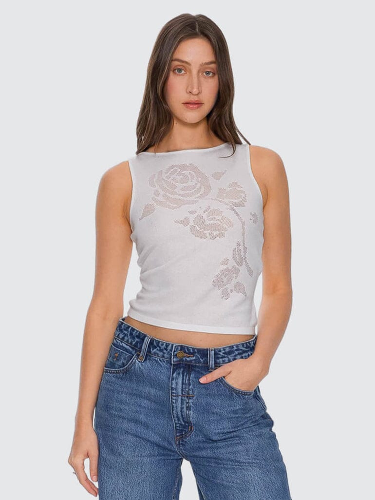 Rosetta Knit Tank - Heritage White