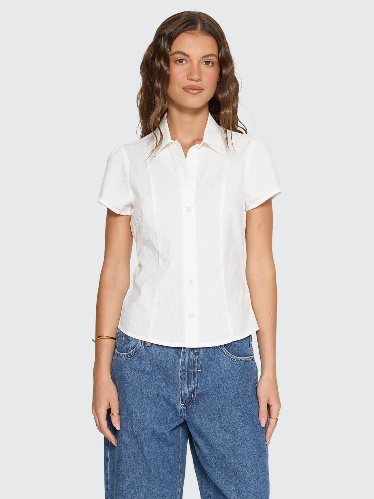 Jenni Short Sleeve Shirt - White 4