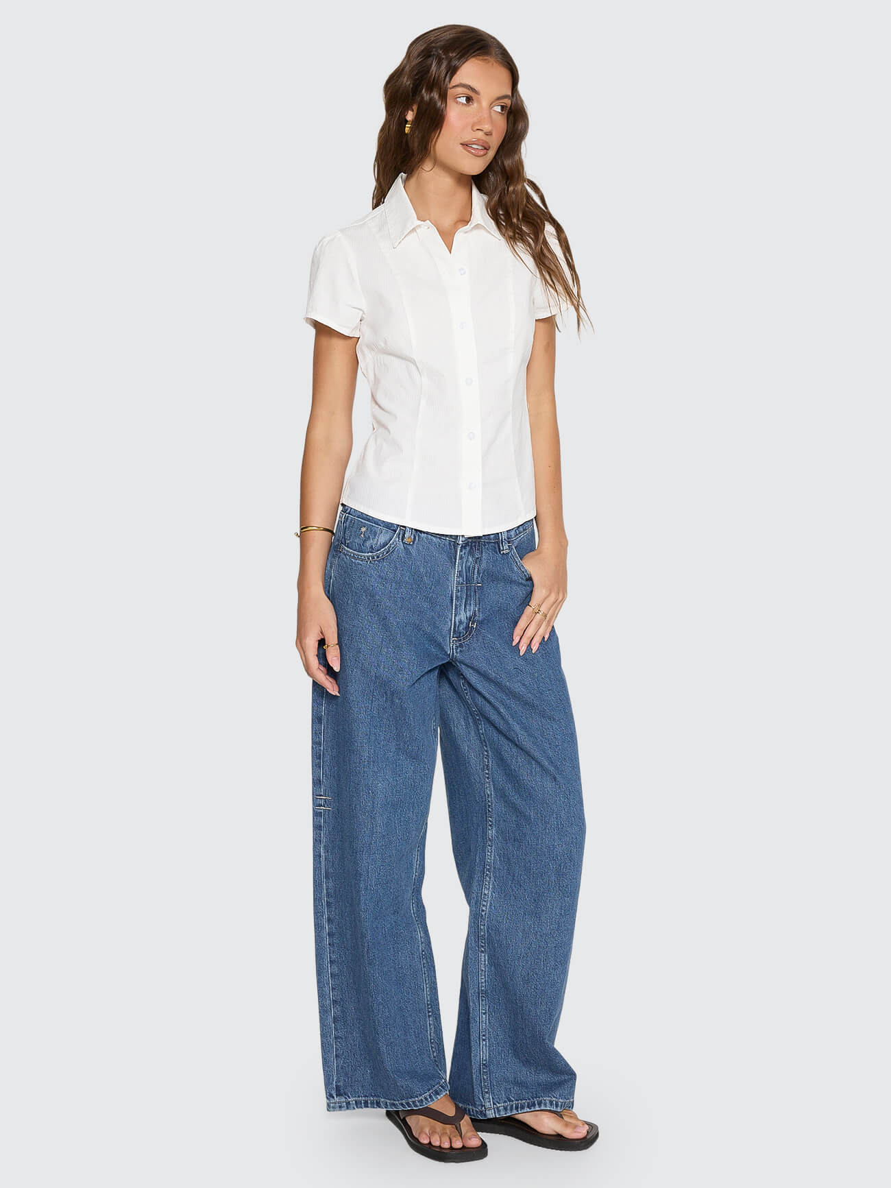 Jenni Short Sleeve Shirt - White 4