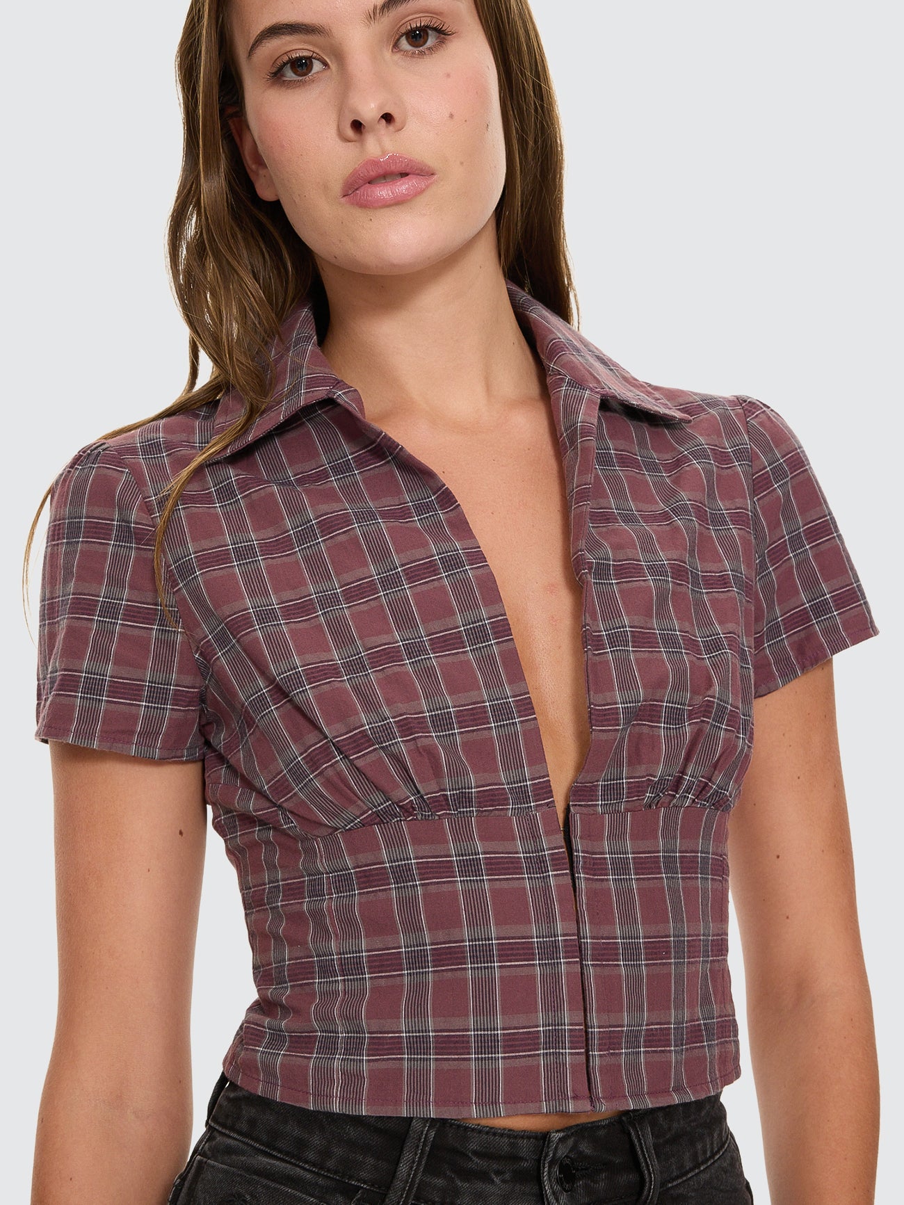 Almighty Check Short Sleeve Shirt - Vintage Mauve