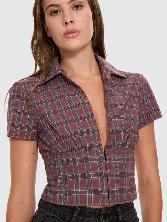 Almighty Check Short Sleeve Shirt - Vintage Mauve