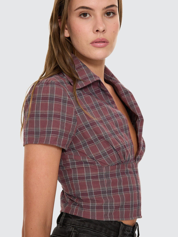 Almighty Check Short Sleeve Shirt - Vintage Mauve