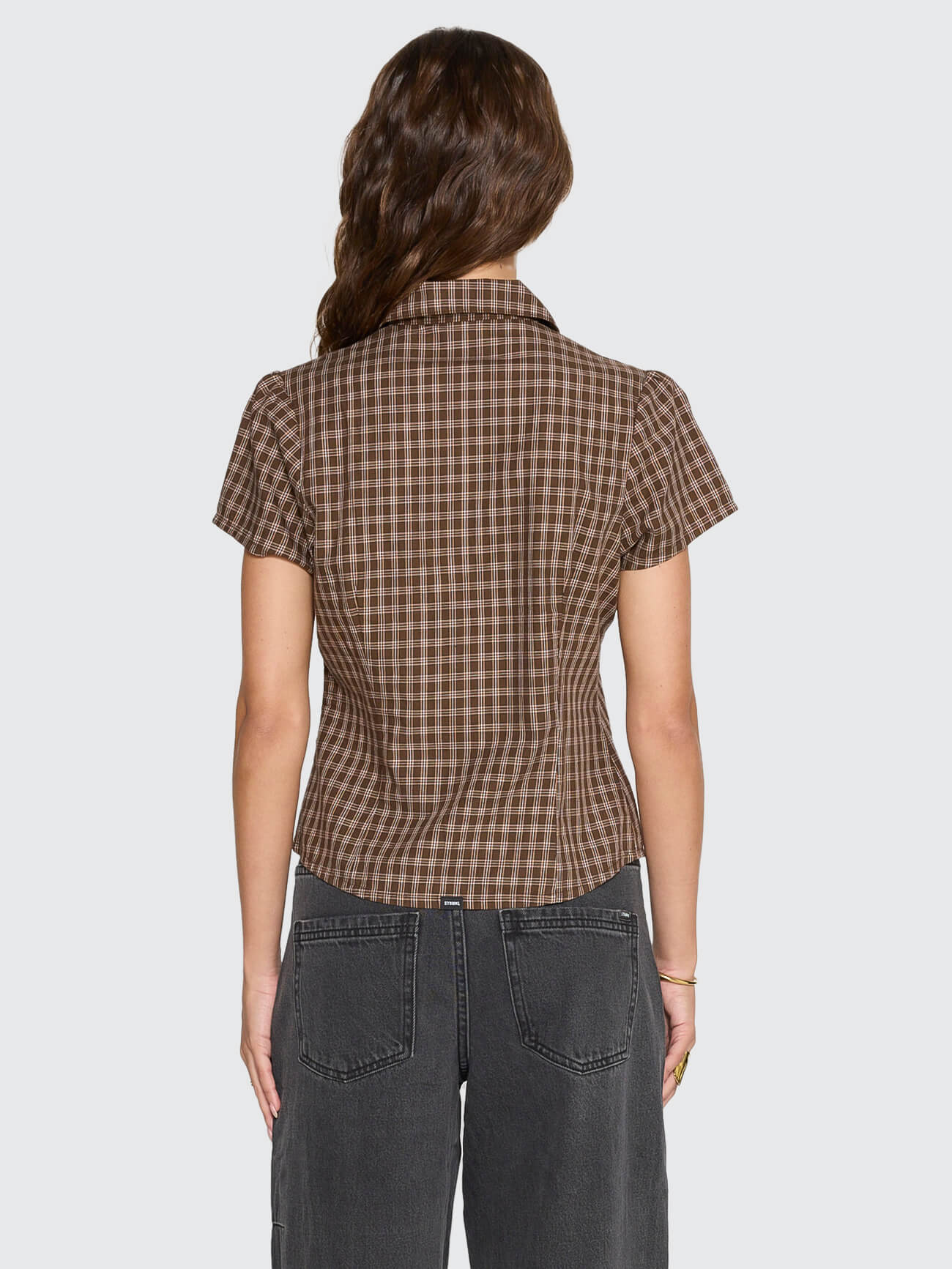 State Of Mind Check Fitted Shirt - Postal Brown 4