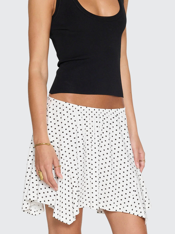 Isabelle Mini Skirt - White Polka Dot 4