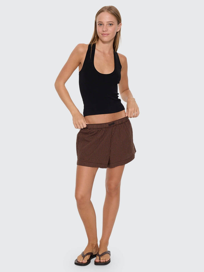 Superior Thrills Boxer Short - Burnt Amber Check