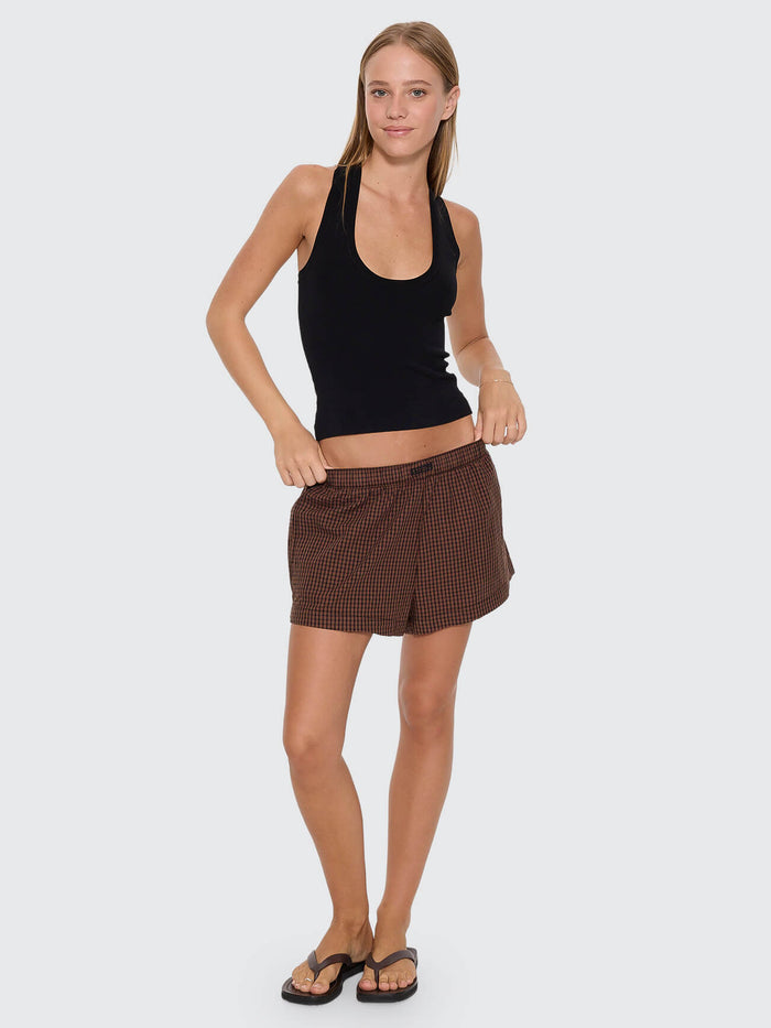 Superior Thrills Boxer Short - Burnt Amber Check