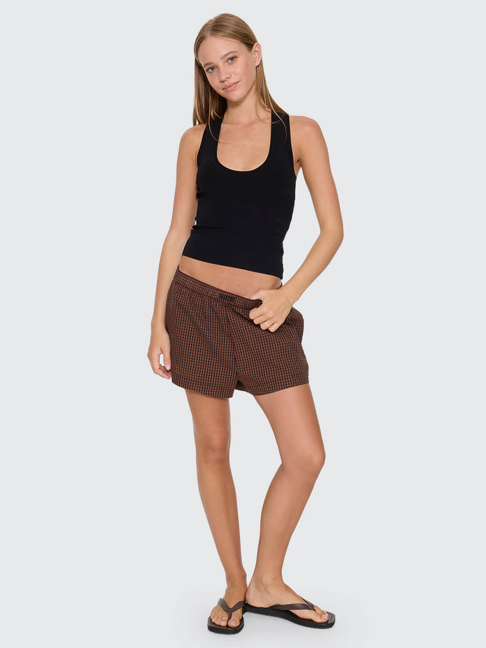 Superior Thrills Boxer Short - Burnt Amber Check