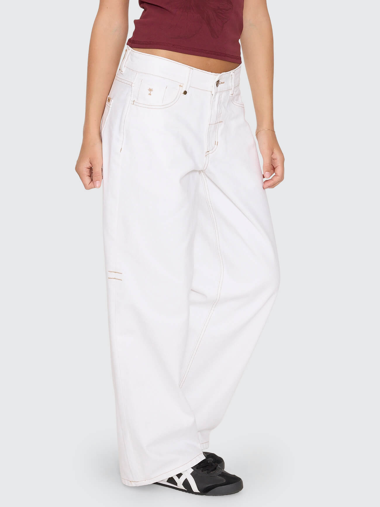 Billie Low Rise Baggy Jean - Vintage White