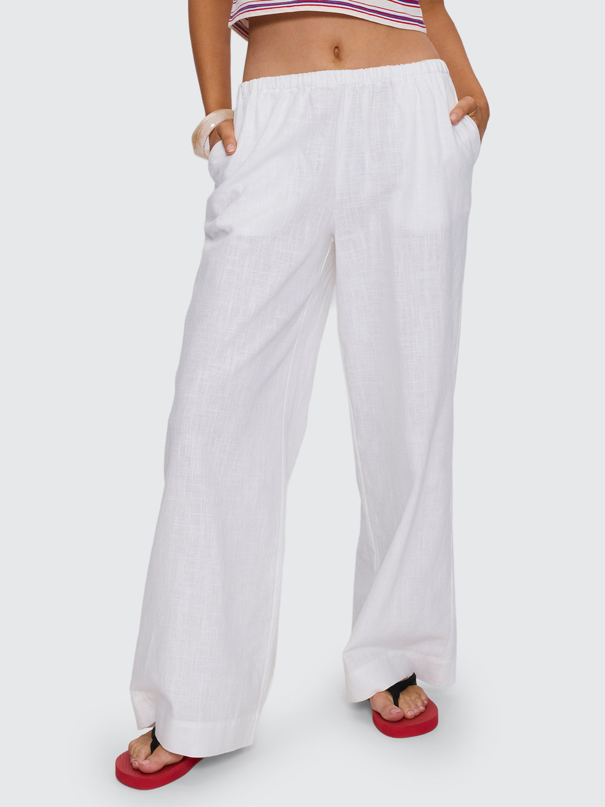 Lettie Elastic Pant - White 4