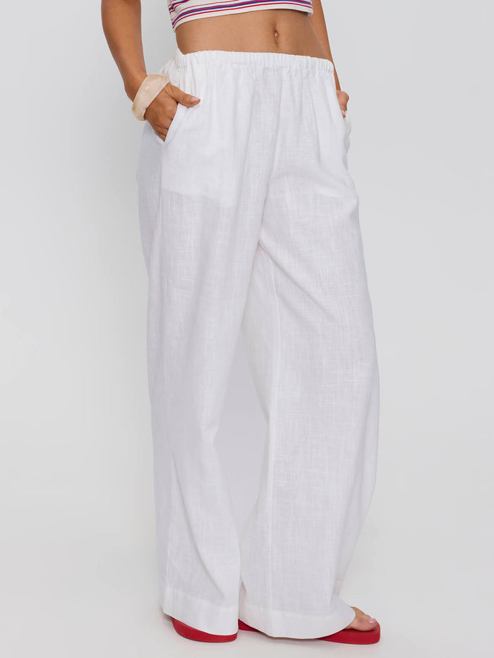 Lettie Elastic Pant - White 4